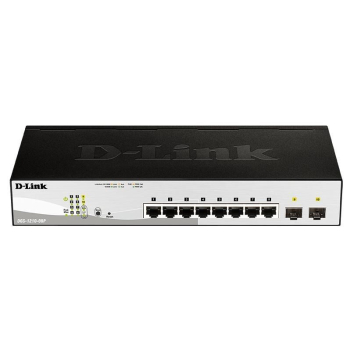 D-Link DGS-1210-08P Zarządzany L2 Gigabit Ethernet (10/100/1000) Obsługa PoE Czarny
