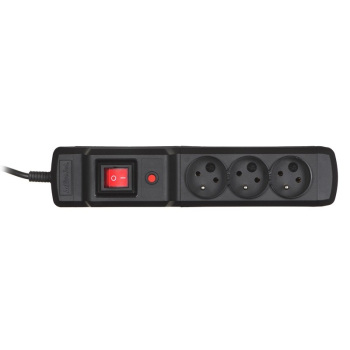 Listwa przeciwprzepięciowa Activejet COMBO 3gn/1,5m/cz (10A; 2300W) 1,5m; kolor czarny