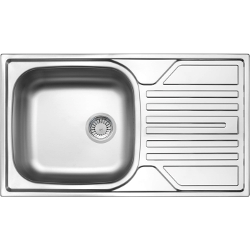 Zlewozmywak stalowy 1-komorowy z ociekaczem - odpływ 3.5" ZEL_0113 5908212037676