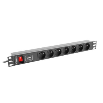 Listwa RACK Lanberg PDU-07E-0200-IEC-BK (7 x UTE; 10 A; 2m; kolor czarny)