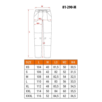 NEO tools 81-290-M spodnie ochronne Czarny