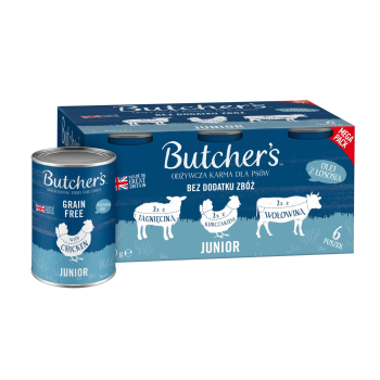 Butcher's Original Junior megapack mix smaków kawałki w galaretce karma dla psów 6 x 400g