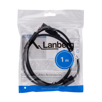 LANBERG KABEL USB-A -> USB-B M/M 1M (FERRYT, CZARNY) CA-USBA-11CC-0010-BK