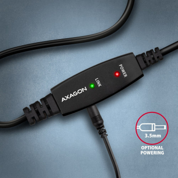 Kabel Axagon ADR-215B USB 2.0 A-M -> B-M aktywny kabel repeater 15m Czarny