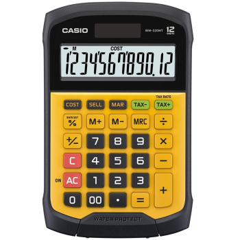 CASIO KALKULATOR BIUROWY WODOODPORNY WM-320MT-S, 12-cyfrowy wyświetlacz, Wyjmowana klawiatura, 108,5x168,5, Poziom wodoszczelności i odporności na bru