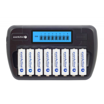 EVERACTIVE ŁADOWARKA PROCESOROWA AAA/AA, 8 W PEŁNI NIEZALEŻNYCH KANAŁÓW, ŁADOWANIE, ODŚWIEŻANIE, ADAPTER 12V W ZEST. NC-800