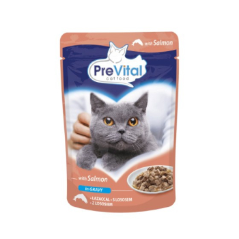 PREVITAL -Karma dla kotów sterylizovanych - 4 smaki - kurczak, cielęcina, łosoś, drób - Pełnoporcjowa karma dla dorosłych kotów -96x100g