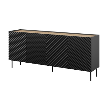 Komoda 4D2SZ ONDA 200x45x85 czarny