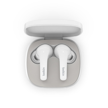 Słuchawki bezprzewodowe douszne Belkin SoundForm Flow Noise Cancellation Earbuds ANC BT5.2 IPX5 White