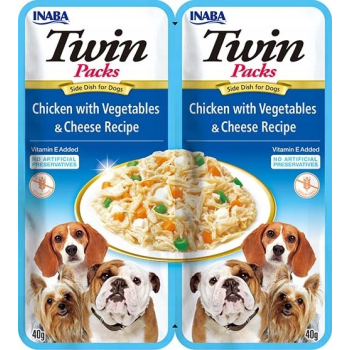 INABA Dog Twin Kurczak Warzywa&Ser - Przysmak dla psów -  2x40g