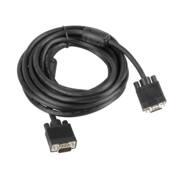 Kabel Lanberg CA-VGAC-10CC-0050-B (D-Sub (VGA) M - D-Sub (VGA) M; 5m; kolor czarny)