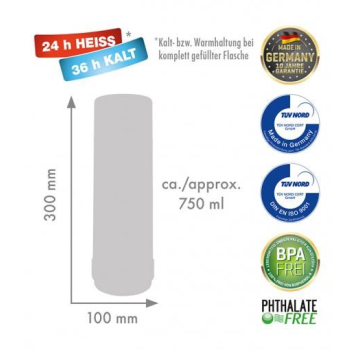 ROTPUNKT TERMOS SZKLANY POJ. 0,750 L, GLOSSY ABSIN