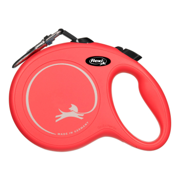 Smycz flexi automatyczna New Classic L taśma 5m - dla psa do 50kg, kolor czerwony