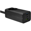 AKYGA Ładowarka sieciowa AK-CH-21 65W 2xUSB-C USB-A PD GaN 5-20V / 1.5-4.5A + gniazdo AC czarna 1.5m