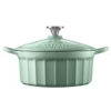 BUYDEEM Emaliowane naczynie żeliwne 2,9L, model CP521, kolor Cozy Greenish