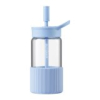 BUYDEEM Szklana butelka ze słomką 550ml, DG425, Blue