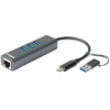 D-LINK USB-C/USB to Gigabit Ethernet Adapter with 3 USB 3.0 Ports