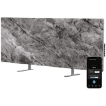AENO Premium Eco Smart Heater, 700W, Tempered glass, Infrared+convection heating type, LED display, Plug type: Europe (E/F type), Antique Marble, Made