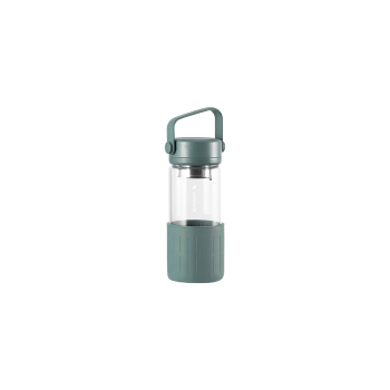 BUYDEEM Szklana butelka z zaparzaczem 350 ml, CD1008, Cozy Greenish