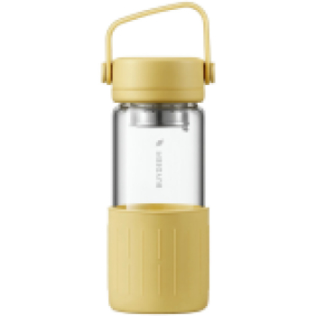 BUYDEEM Szklana butelka z zaparzaczem 350 ml, CD1008, Mellow Yellow