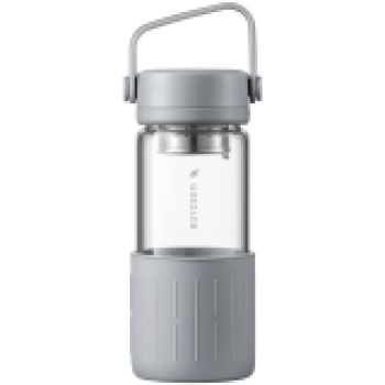 BUYDEEM Szklana butelka z zaparzaczem 350 ml, CD1008, Nordic Grey