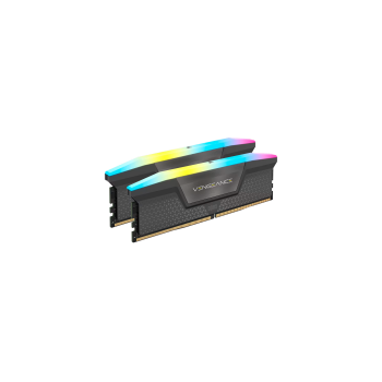 CORSAIR DDR5, 6000MT/s 64GB 2x32GB DIMM, 40-40-40-77, Std PMIC, AMD EXPO, VENGEANCE RGB DDR5 Cool Grey Heatspreader, RGB LED, 1.35V