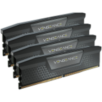 CORSAIR DDR5, 6200MT/s 64GB 4x16GB DIMM, 32-38-38-80, OC PMIC, XMP 3.0, VENGEANCE DDR5 Black Heatspreader, Black PCB, 1.4V