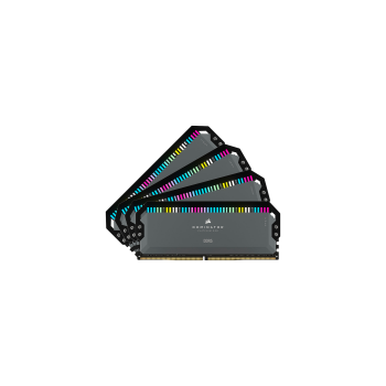 CORSAIR DDR5, 5600MT/s 64GB 4x16GB DIMM, 36-36-36-76, Std PMIC, XMP 3.0, DOMINATOR PLATINUM RGB DDR5 Cool Gray Heatspreader, Black PCB, 1.25V, for AMD