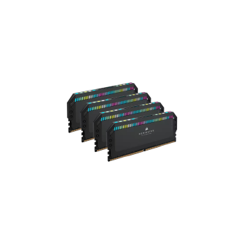 CORSAIR DDR5, 6600MT/s 64GB 4x16GB DIMM, 32-39-39-76, Std PMIC, XMP 3.0, DOMINATOR PLATINUM RGB DDR5 Black Heatspreader, Black PCB, 1.4V