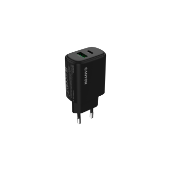 CANYON Ładowarka sieciowa OnCharge 250 25W 1xPD 1xQC EU Czarna