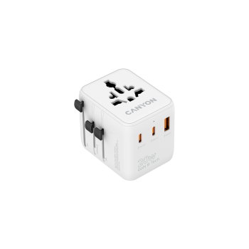 CANYON Adapter Podróżny OnTour 20W EU/UK/US/AUS Biały