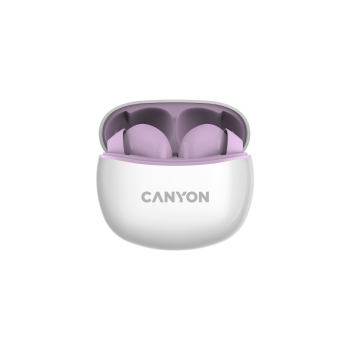 CANYON Słuchawki dokanałowe TWS-5 Etui Fioletowe