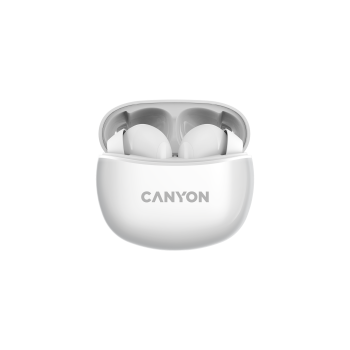 CANYON Słuchawki dokanałowe TWS-5 Etui Białe