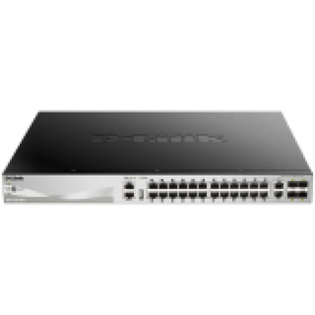 D-LINK 24 x 10/100/1000BASE-T PoE ports (370W budget) Layer 3 Stackable Managed