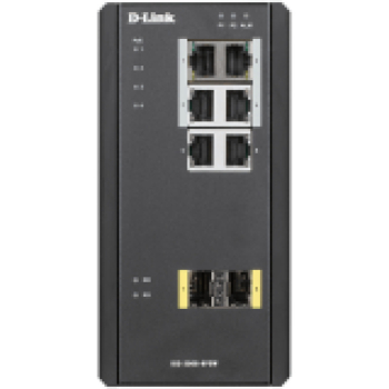 D-LINK 8 Port L2 Managed Switch with 6 x 10/100/1000BaseT(X) ports (4 PoE) & 2 x 100/1000BaseSFP ports