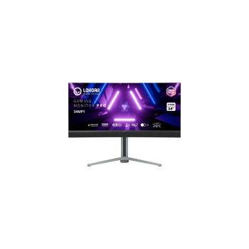 LORGAR UWQHD Mini LED Monitor Gamingowy Pro, 34'' (3440*1440) zakrzywiony, Czarno Szary