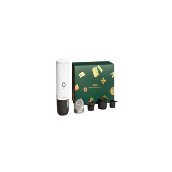 Outin Nano Xmas pack, Espresso Machine Bundle with Basket Plus, model OTEM-01, color Pearl White