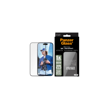 PANZERGLASS Ceramic Screen Protector iPhone 15, 16, Ultra-Wide Fit
