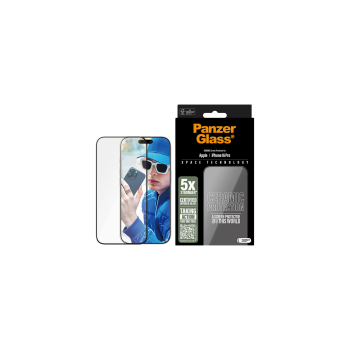 PANZERGLASS Ceramic Screen Protector iPhone 16 Pro, Ultra-Wide Fit