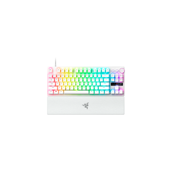 RAZER Klawiatura Gamingowa Przewodowa Huntsman V3 Pro Tenkeyless, Biała, układ US