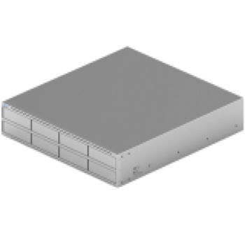 Ubiquiti UNAS-Pro-8-EU 2U rack-mount NAS with (8) 2.5/3.5" HDD bays and (2) M.2 NVMe SSD cache slots, delivering faster access, lower latency, and hig