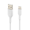 Belkin Kabel USB-A na USB-C, w oplocie, 1m, biały
