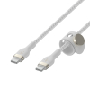 Belkin Kabel USB-C na USB-C, w oplocie, 2m, biały