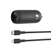 Belkin Ładowarka samochodowa 30W USB-C, PD, PPS, czarna + kabel Lightning
