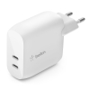 Belkin ładowarka sieciowa podwójna 2x USB C, Power Delivery, 40W, biała