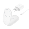 Belkin ładowarka indukcyjna składana 2w1 MagSafe Qi2 15 W biała z zasilaczem 36 W