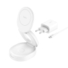 Belkin Ładowarka magnetyczna 2w1, składana, Qi2 15W, zasilacz 30W, biała