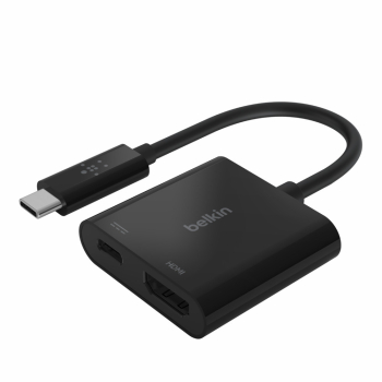 Belkin Adapter USB-C na HDMI i USB-C 60W, czarny