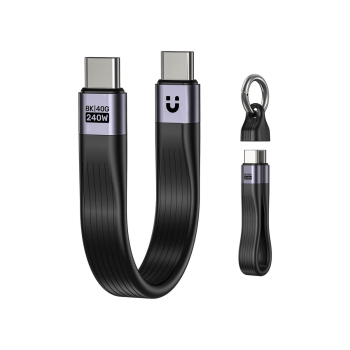 Unitek Kabel USB-C w formie breloka | USB4 | 40 Gb/s | 240W PD 8K | 13 cm, czarny Unitek Kabel USB-C w formie breloka | USB4 | 40 Gb/s | 240W PD 8K | 13 cm, czarny