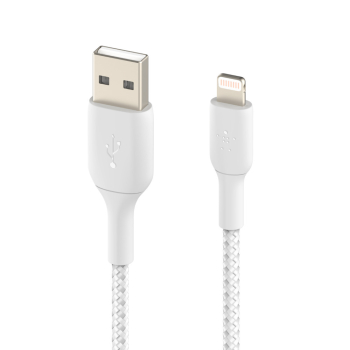 Belkin Kabel USB-A na Lightning, w oplocie, 3 m, biały